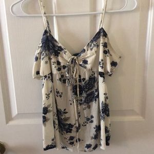 American Eagle Floral Tank with Side Slits Size M